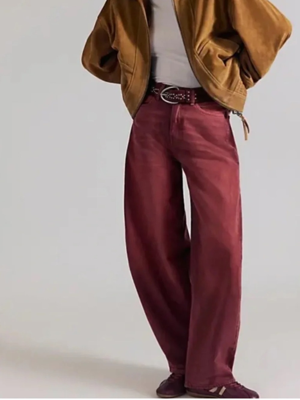 Free People We the Free Bodie Arc Jeans- Sangria
